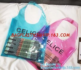 China top pvc handle bag, Beach Tote waterpoof Bag Pvc Handle Bags, biodegradable PVC shopping bags die cut handle bag with lo supplier