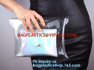 China Eco-friendly Practical Waterproof Transparent Zipper Hand Bag PVC Cosmetic Clutch Bag For Gift Promotion, purse, wallet supplier