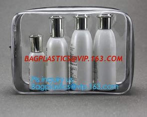 China Custom personalized travel waterproof transparent clear pvc zipper toiletry bag, fashion travel clear PVC bag, HANDLE supplier