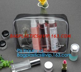 China recyclable travel PVC cosmetic bag travel set bag, PVC Zip Lock Plastic Cosmetic Travel Packaging Bag, PVC Zipper Travel supplier