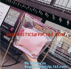 China Promo custom clear pvc shopping bag, Vinyl Coating Handbags with Logo, shopping bag with custom hand made printing, hand supplier