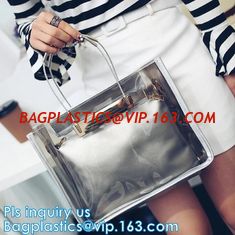 China promotional pvc handbag for christmas, Shoulder Handbag with Interior Pocket, tote shoulder PVC sling clear vinyl beach supplier