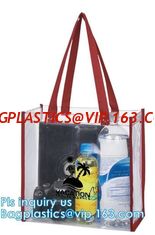 China Bulk handle pvc cosmetic bags pvc mini cosmetic bag clear pvc bag, pvc tube handle bag with button closure, PVC Handle B supplier