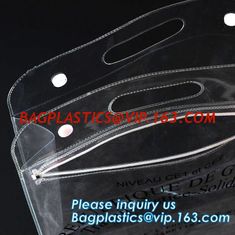 China Vinyl Pvc Zipper Heavy Duty Clear Plastic Bags With Handles, Eco-friendly Clear PVC Wine Ice Bag / pvc wine gift ice bag supplier