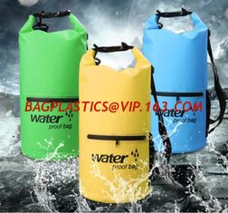 China promotion 10L,20L,30L PVC tarpaulin ocean pack floating dry bags with shoulder strap front pocket, Swimming Floating Wat supplier