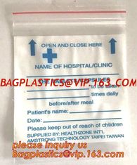 China Custom printed LDPE medical k pills medicine zipper resealable small plastic bag, medical grade clear plastic zipp supplier