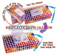 China Promotion reusable k travel plastic EVA baby tissue wet wipes bag with lid, Eco-friendly plastic colorful wet tiss supplier