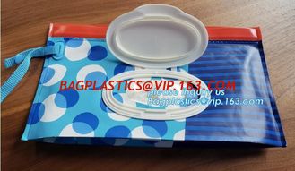 China Eco-friendly reusable custom printed zipper top plastic EVA wet wipe, Cheap Custom Plastic packaging bag baby eva tissue supplier