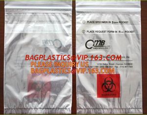 China specimen envelopes zip lock bag/plastic medical specimen transport packaging bag for laboratory, package/PE transparent supplier