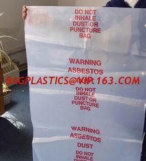 China PE Asbestos Trash bag, PE asbestos waste bags 150microns thickness, Deposioble Asbestos Trash Bags, Asbestos Disposal Ba supplier