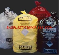 China custom printed jumbo plastic garbage packaging plastic asbestos waste bag, poly asbestos warning printed burial bags supplier