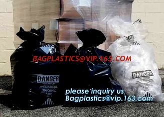 China Clear / Yellow LDPE Asbestos Removal Bags, PE Asbestos bags for sand and gravel, disposable plastic yellow poly asbestos supplier