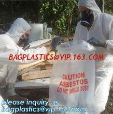 China LDPE Asbestos Bags Transparent / Clear - Plain or Printed, Printed Asbestos Bag, Asbestos waste Bag, Asbestos Colour Fil supplier