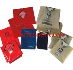 China hazardous waste yellow plastic bag asbestos garbage bag, large clear polythene poly plastic storage asbersto waste buria supplier