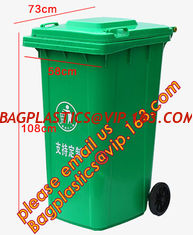 China Plastic Wheeled Trash Can Outdoor urban facilities color coded waste bin, Outdoor no wheels trash bins, BAGPLASTICS PAC supplier
