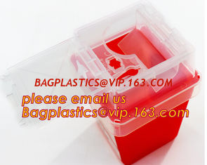 China OEM 3l 5l 10l 12l 21l 22l yellow hospital biohazard medical needle disposal plastic safety sharp container with handle supplier