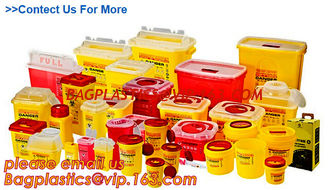 China Yellow Plastic Medical Sharp Container for needles, Health and Medicals use disposable 5L Sharp container, sharp contain supplier