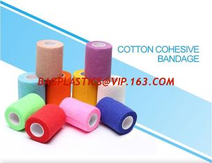 China Light weight cotton cohesive medical bandage, Medical suppliers colored cotton self adhesive cohesive elastic bandage supplier