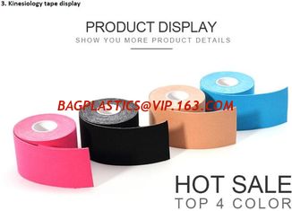 China skin breathable professional strong elasticity,95%cotton + 5%Spandex wholesale customer printing kinesiology sports tape supplier
