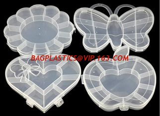 China Compartment Clear Plastic Storage Box With Removable Dividers, Slots Adjustable Craft Organizer Jewelry plastic Storage supplier