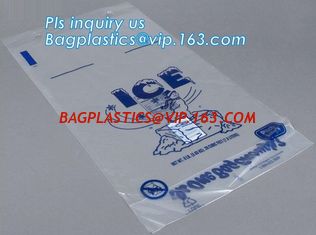 China ECO FRIENDLY ICE PACK BAGS, ECO GREEN PACKAGING, BIO ICE BAG, disposable drawstring top crystal clear ice plastic bag, supplier