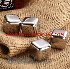 China best chilling ice cubes for whiskey stainless steel whiskey stones with FDA, real dice ice cube whisky wine stone stainl supplier