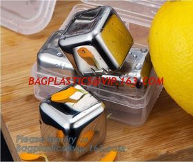 China Square Shape Ice wine stone ice cubes for wisky bar accessories, Gift box Customized Stainless Steel Whiskey Stones ICE supplier