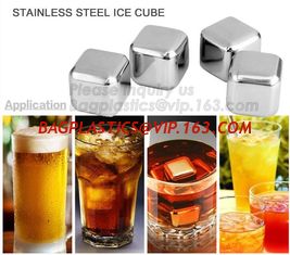China Square Shape Ice wine stone ice cubes for wisky bar accessories, Gift box Customized Stainless Steel Whiskey Stones ICE supplier