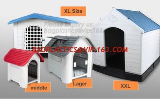 China outdoor kennel for large dog house Eco friendly dog kennels crates plastic houses, Large Dog Outdoor Plastic Dog House supplier