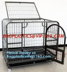 China Full Size Outdoor Kennel Collapsible Portable Puppy Carrier Removable Tray Pet Crate Metal Dog Cage, stainless steel lar supplier