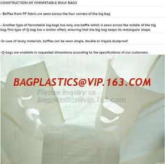 China Flat bottom open mouth virgin PP woven bags 1000kgs 1 ton jumbo bags big fibc bulk bag for packing,breathable pp woven b supplier