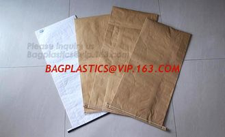 China paper bags wholesale Kraft paper pp woven sack,25kg Food packaging kraft paper laminated pp woven bag for packing sea an supplier
