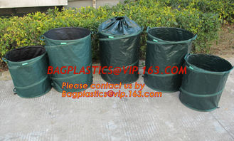 China 200L Foldable leaf bag garden waste bag reciclyng garden leaf bags with wheels,Reusable Pop-up Garden Bag Leaf Container supplier
