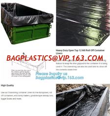China 20 yard drawstring black dumpster container liners for waste transport,stripe high quality waterproof bulk dumpster cont supplier
