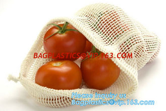China Recycled grocery shopping fruit reusable produce bag organic cotton mesh bag,100% Certified Organic Cotton Reusable Mesh supplier