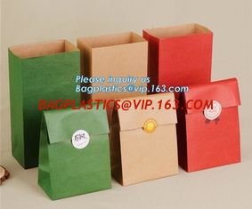 China Flat Paper Handle Customized Design Shopping Gift Printed Kraft Paper Bag,ECO Friendly Bread Paper Bag/Snack Food Packag supplier