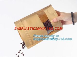 China zipper. k, Custom printed paper bread bags use for food packaging,Open Top Kraft Paper Laminated Foil Lined Flat B supplier