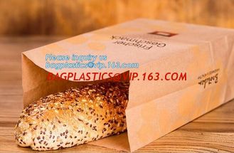 China Beautiful printing Food grade package bread takeout Brown Kraft Paper Bag for bakery retail,Best quality food grade cust supplier