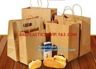 China Custom printed kraft paper bags food grade with window bread packaging paper bags,Custom kraft breakfast pastry packagin supplier