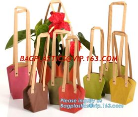 China flower carrier bag cheap brown paper flower bag handle bag,Portable Bouquet Flower Carrier Gift Packing Paper Bag bageas supplier