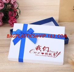 China Luxury Wholesale Custom Packaging Paper Gift Box with Ribbon,wedding paper jewellery white gift box with ribbon closure supplier