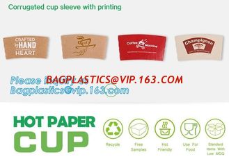 China Biodegradable cup sleeve, Corrugated up sleeve with printing, brand logo, hot paper cup,cup sleeve, recyclable sleeve pa supplier