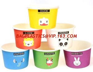 China Gelato Paper Cup Icecream Paper Cup With Lids,4oz paper ice cream single serving cups,Logo Printed Disposable Icecream P supplier