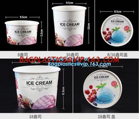 China OEM Print logo food grade cheap disposable icecream cup with lids,flexo printing take away ice cream paper cup with dome supplier