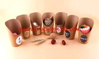 China Wholesale Healthy Eco-friendly Cone shape french fries packaging box Food grade lamination craft paper Chicken popcorn b supplier