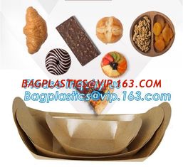 China Disposable brown kraft paper boat paper food tray,Latest design food grade cardboard food fold paper boat trays bagease supplier