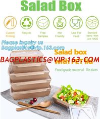 China Disposable kraft paper lunch boxes, food grade paper boxes with logo,Disposable Food Kraft Paper Lunch Box bagplastics supplier