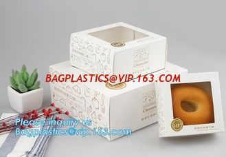 China Kraft paper clear window biscuit / cookie / cake box,custom made fancy Luxury cardboard Coated paper cake box wholesale supplier