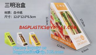 China kraft paper sandwich box with window ,triangle sandwich box for packaging,Cardboard Box With Clear Window Burger Sandwic supplier