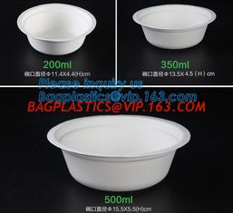 China biodegradable sugarcane bagasse bowl,Food Grade Biodegradable Disposable Sugarcane Bagasse Bowl With Lid, pulp bowl pac supplier